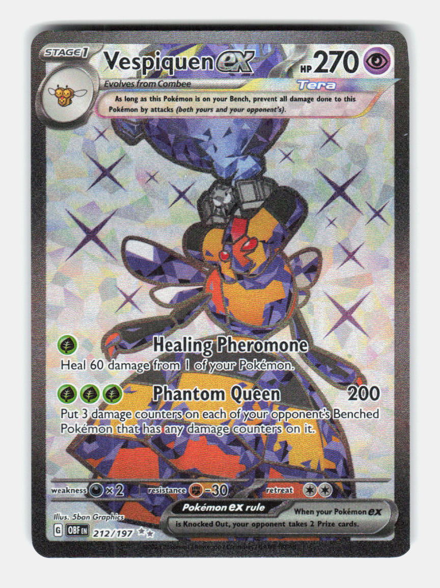 Vespiquen ex 212/197 Ultra Rare Obsidian Flames Pokemon Holo Near Mint
