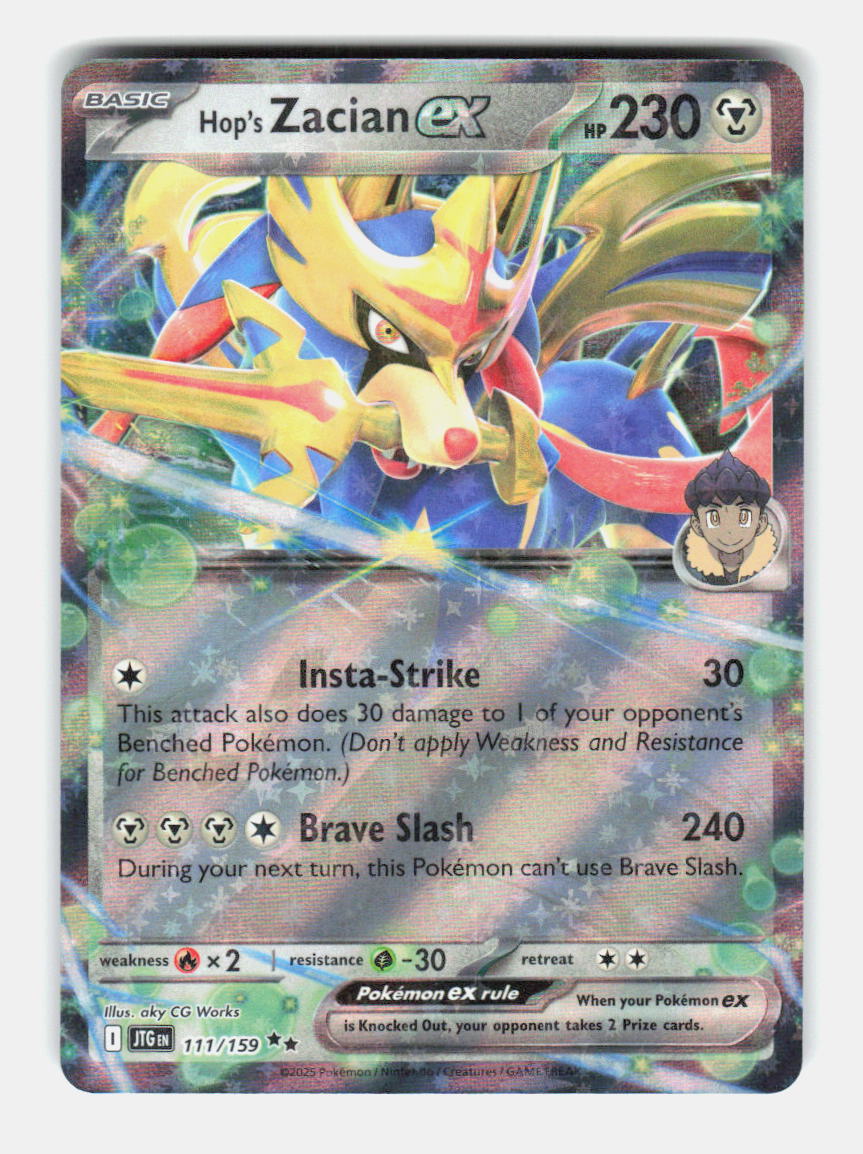 Hop's Zacian ex 111/159 Double Rare Journey Together Pokemon Holo Near Mint