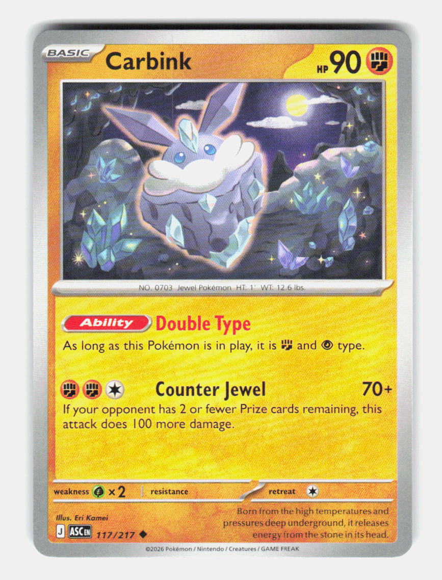 Carbink 117/217 Uncommon Ascended Heroes Pokemon Near Mint