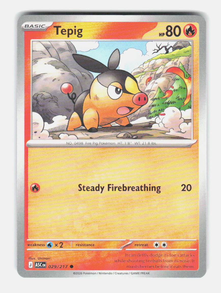 Tepig 029/217 Common Ascended Heroes Pokemon Near Mint