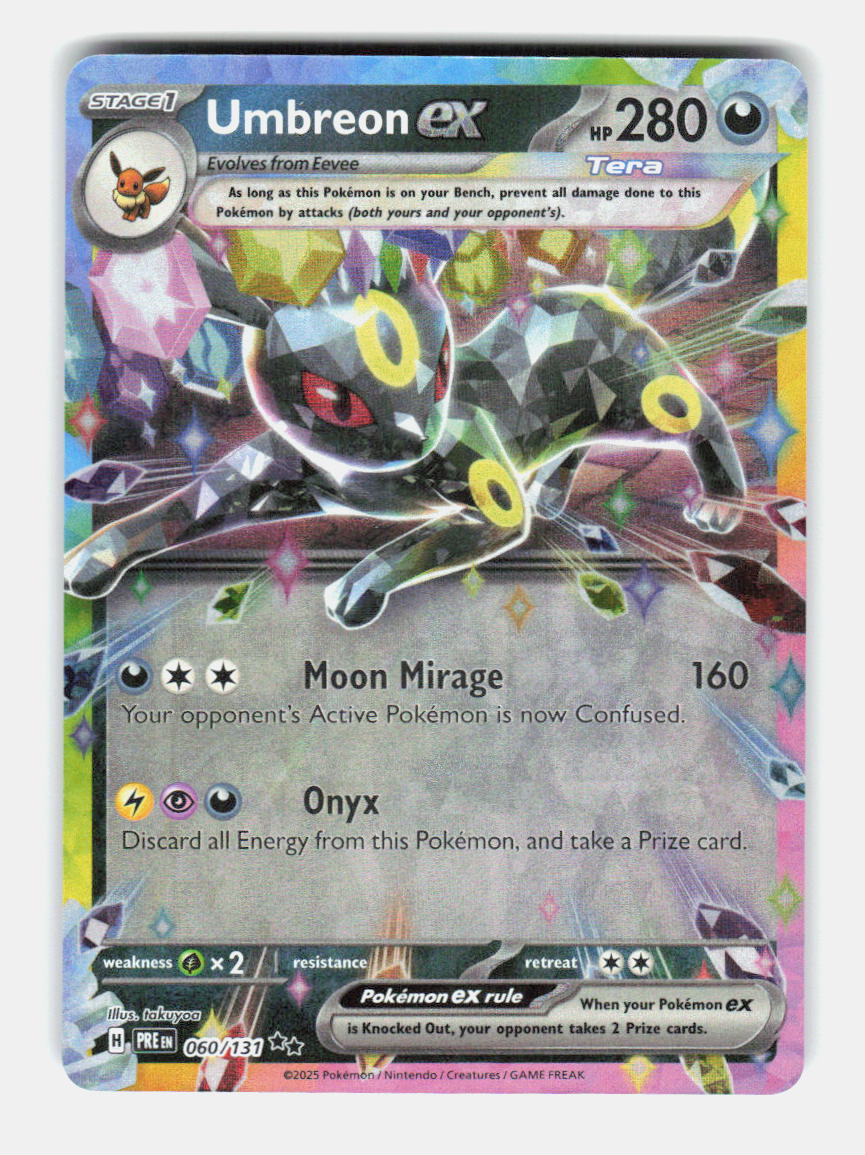 Umbreon ex 060/131 Holo Double Rare Prismatic Evolutions Pokemon Near Mint