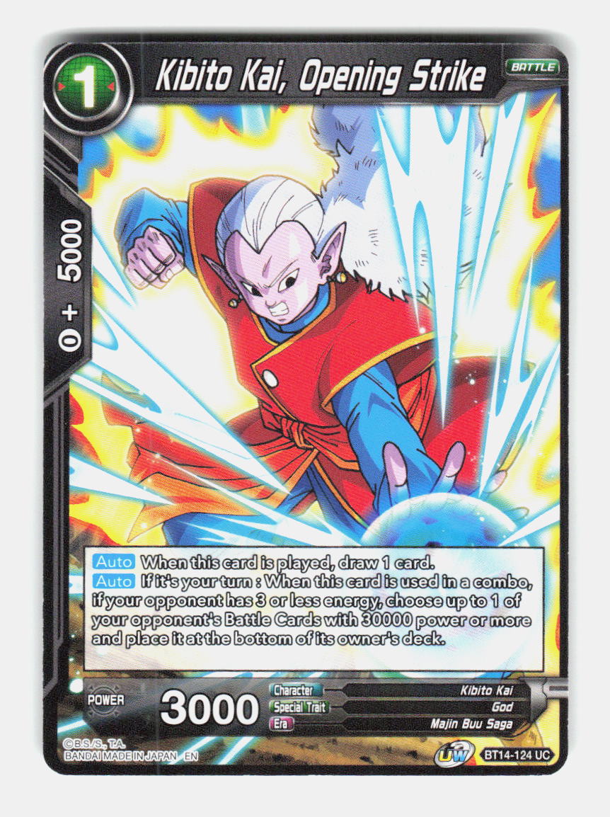 Kibito Kai, Opening Strike BT14-124 Cross Spirits Pre-Release Cards  NM
