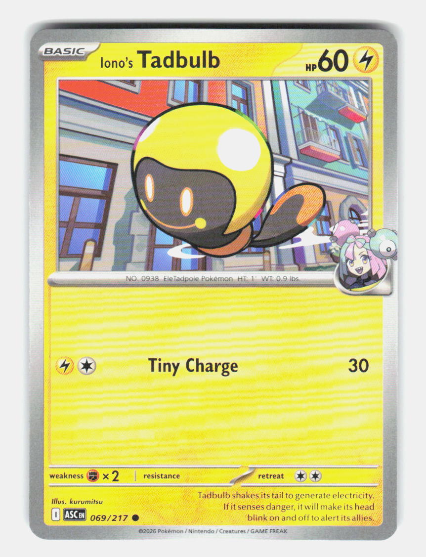 Iono's Tadbulb 069/217 Common Ascended Heroes Pokemon Near Mint