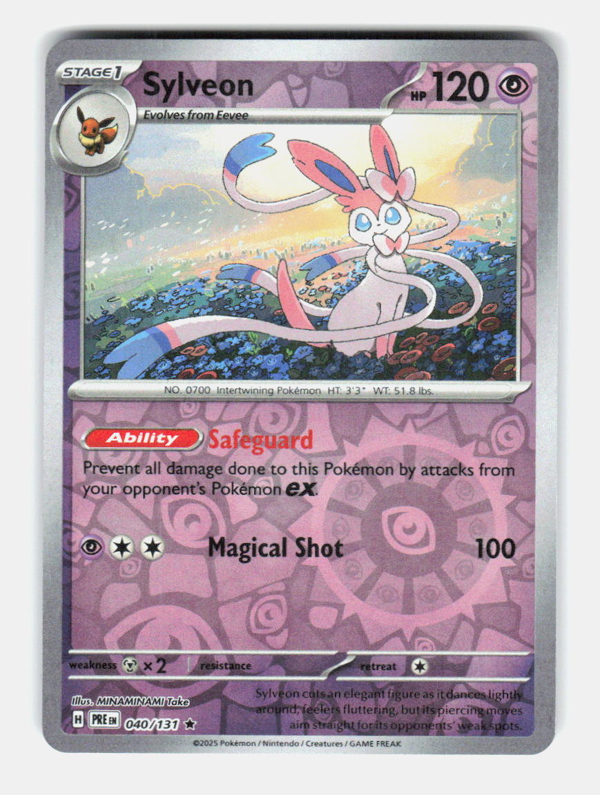 Sylveon (Reverse Holo) 040/131 Rare Prismatic Evolutions Pokemon Near Mint