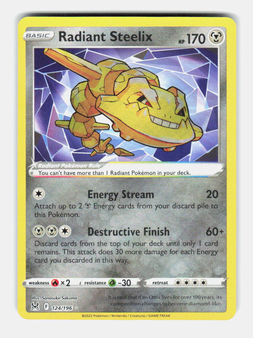 Radiant Steelix 124/196 Holo Radiant  Cards Pokemon Near Mint