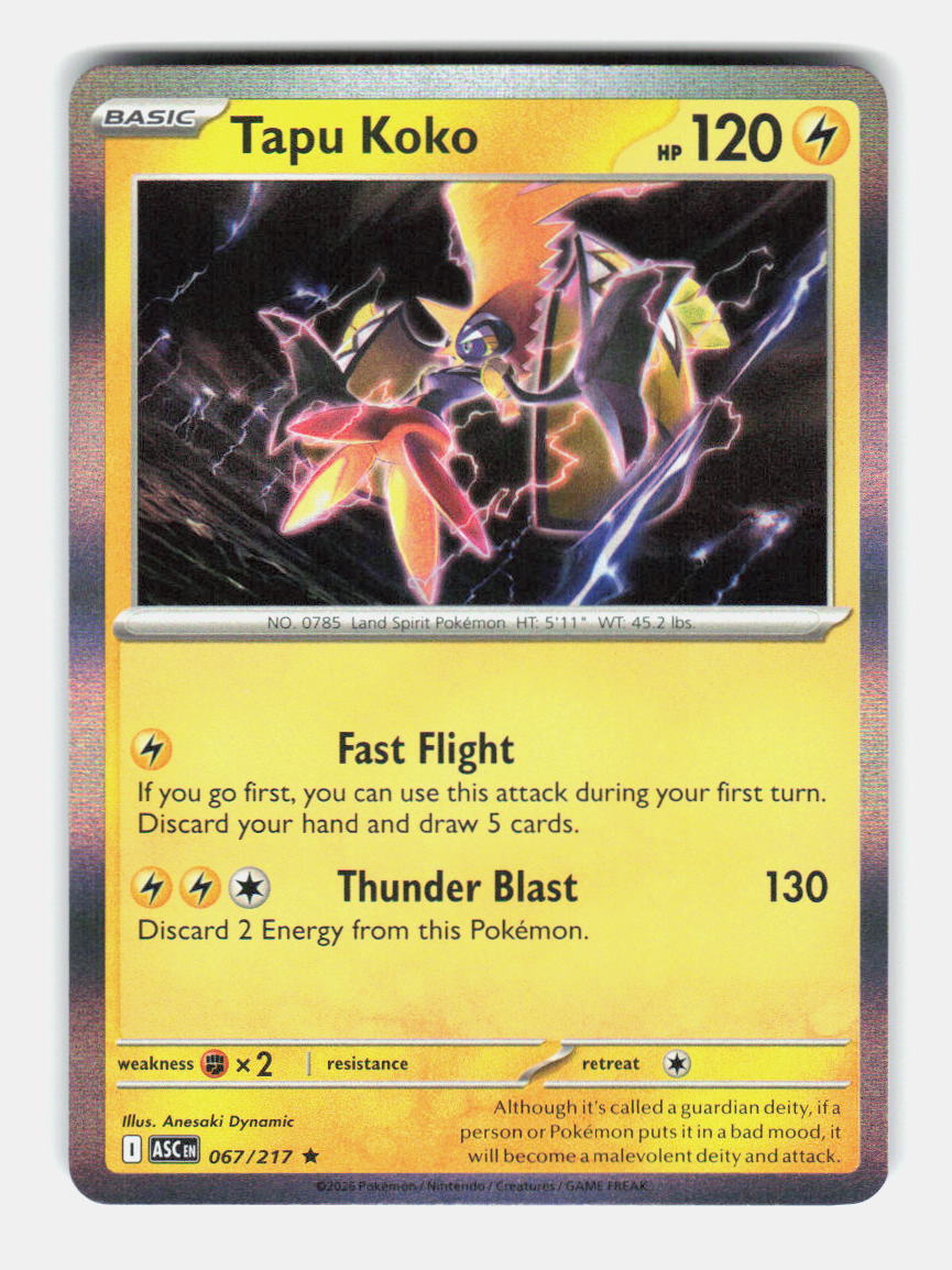 Tapu Koko 067/217 Rare Ascended Heroes Pokemon Holo Near Mint