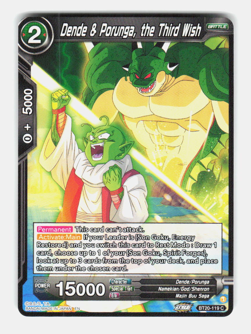 Dende & Porunga, the Third Wish BT20-119 Power Absorbed Dragon Ball Super NM