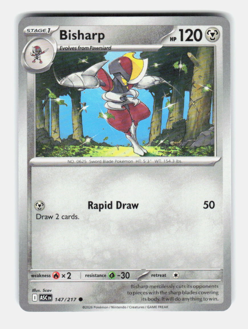 Bisharp 147/217 Common Ascended Heroes Pokemon Near Mint