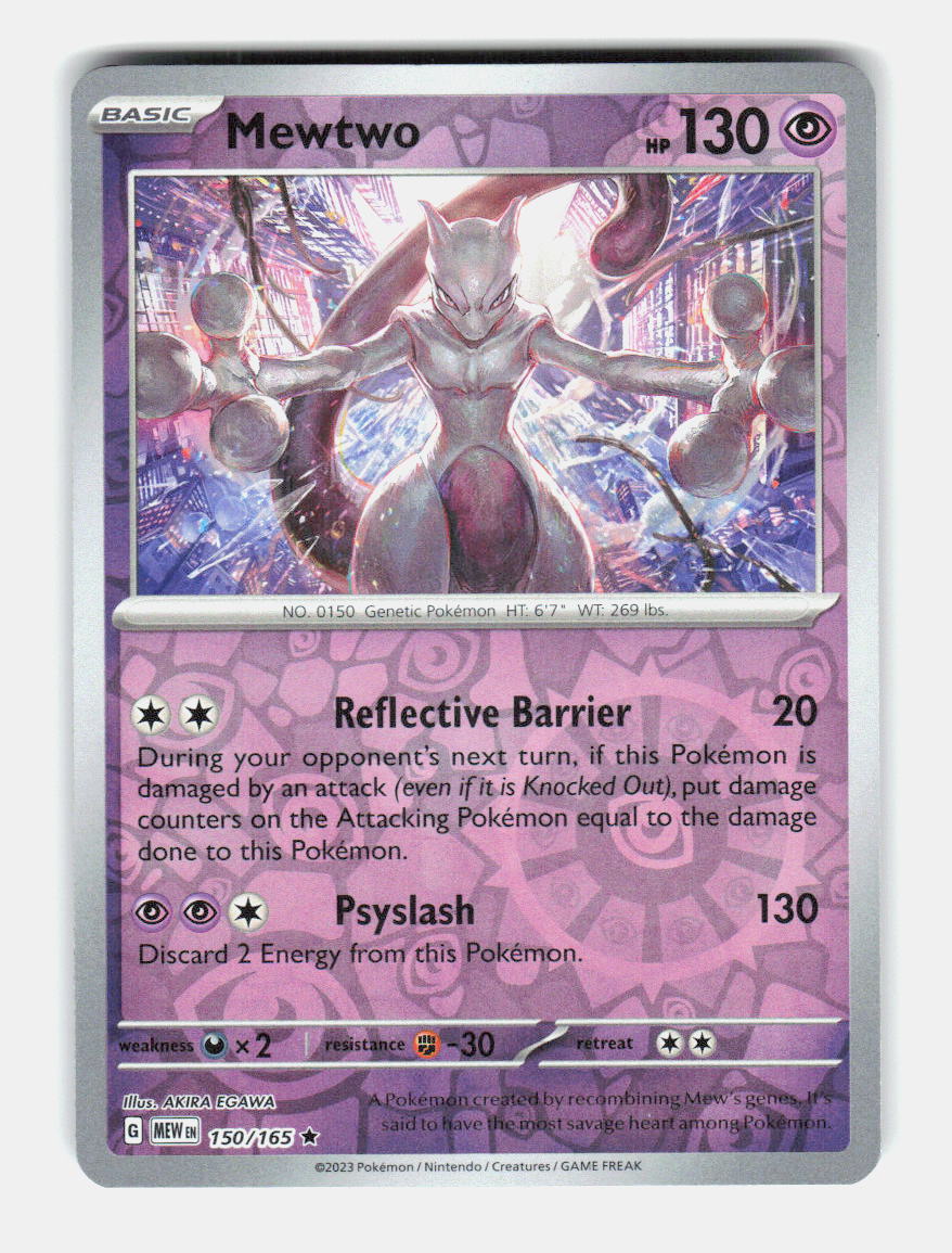 Mewtwo 150/165 Rare 151 Pokemon Reverse Holo Near Mint