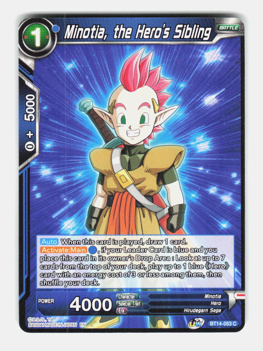 Minotia, the Hero's Sibling BT14-053 Common Cross Spirits Dragon Ball Super NM