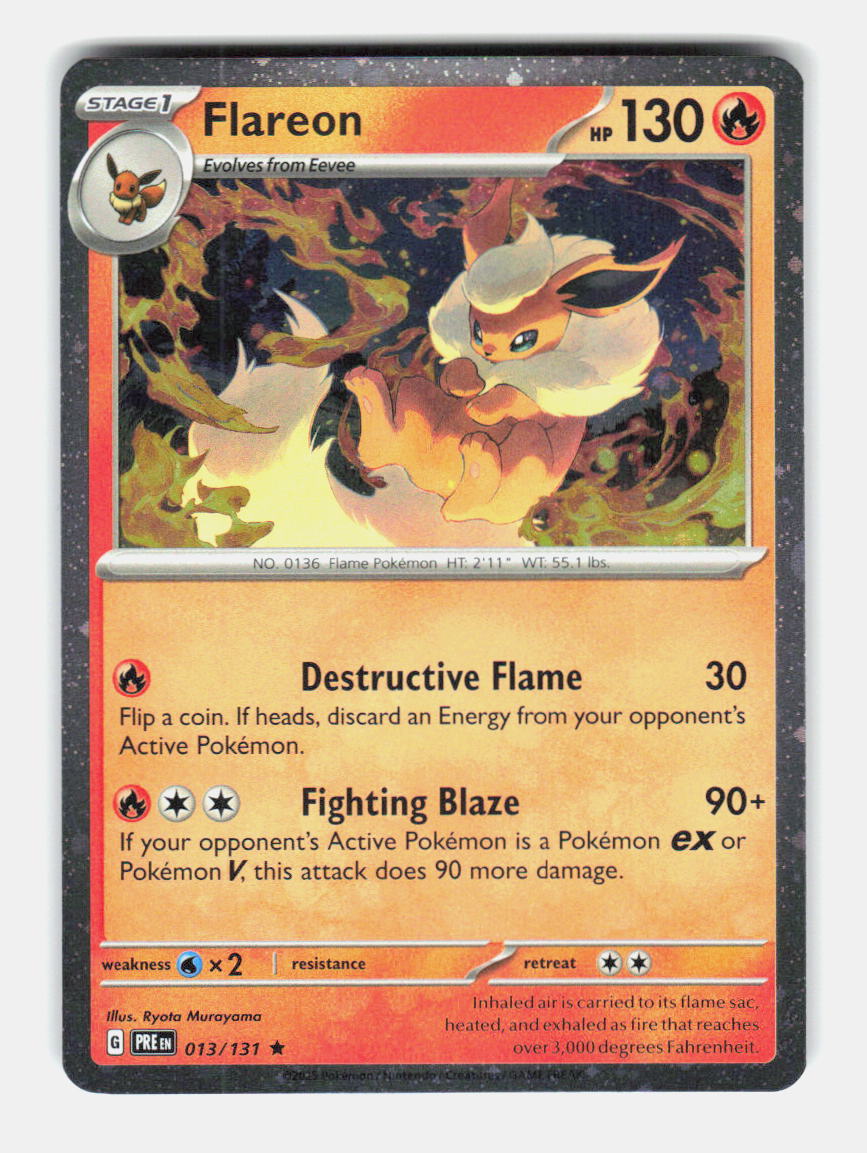 Flareon 013/131 Holo Rare Prismatic Evolutions Pokemon Near Mint