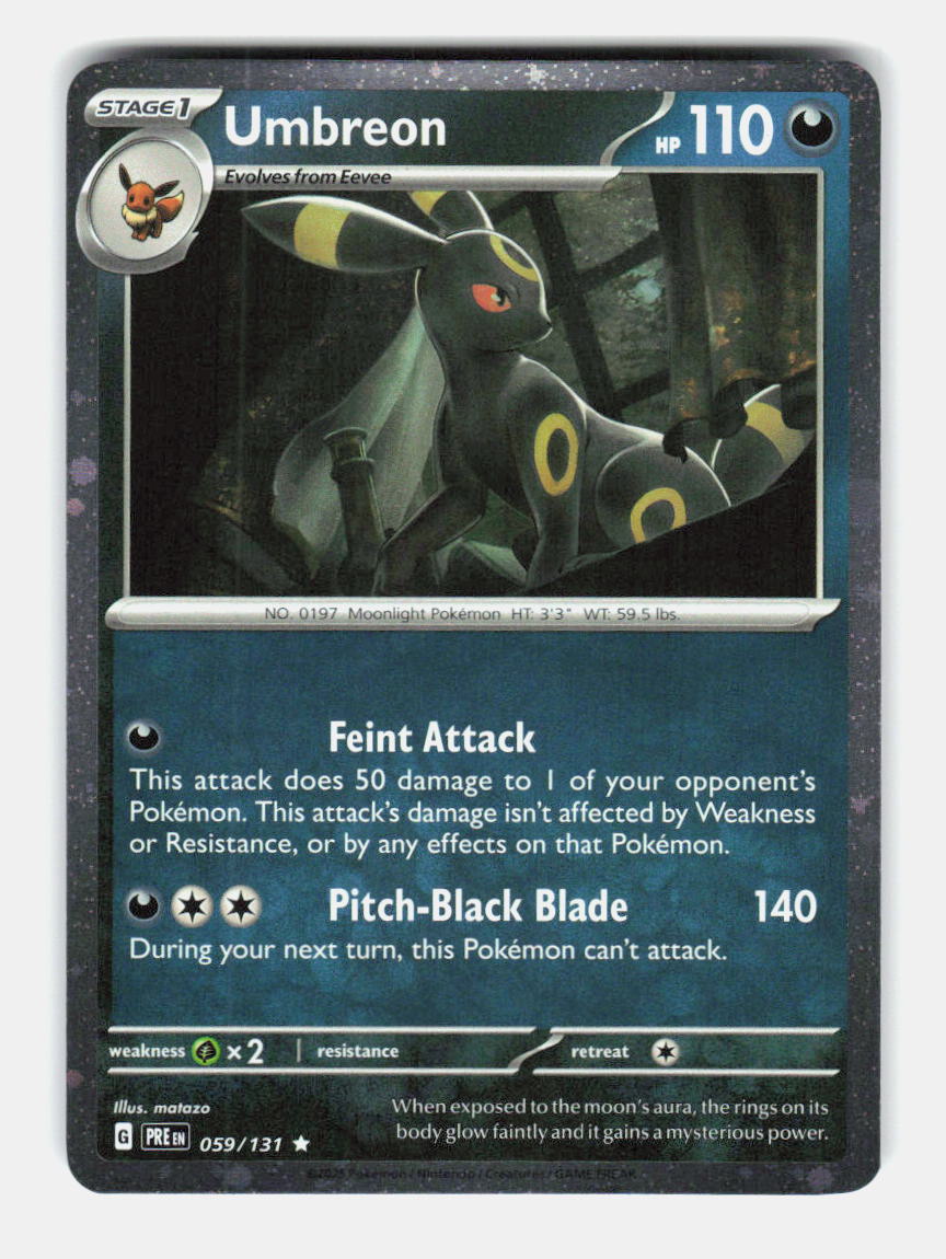 Umbreon 059/131 Holo Rare Prismatic Evolutions Pokemon Near Mint