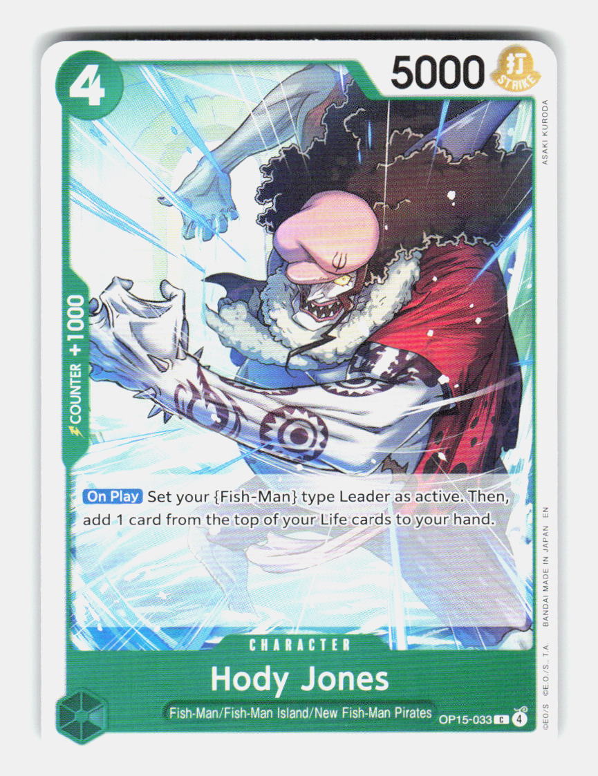 Hody Jones OP15-033 Adventure on Kami's Island Release Event Cards One Piece NM