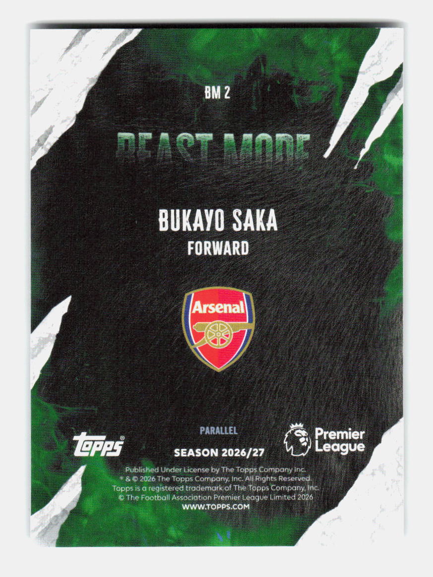 BUKAYO SAKA - BEAST MODE #366/499 2026 TOPPS CHROME FLAGSHIP EDITION 2026/27