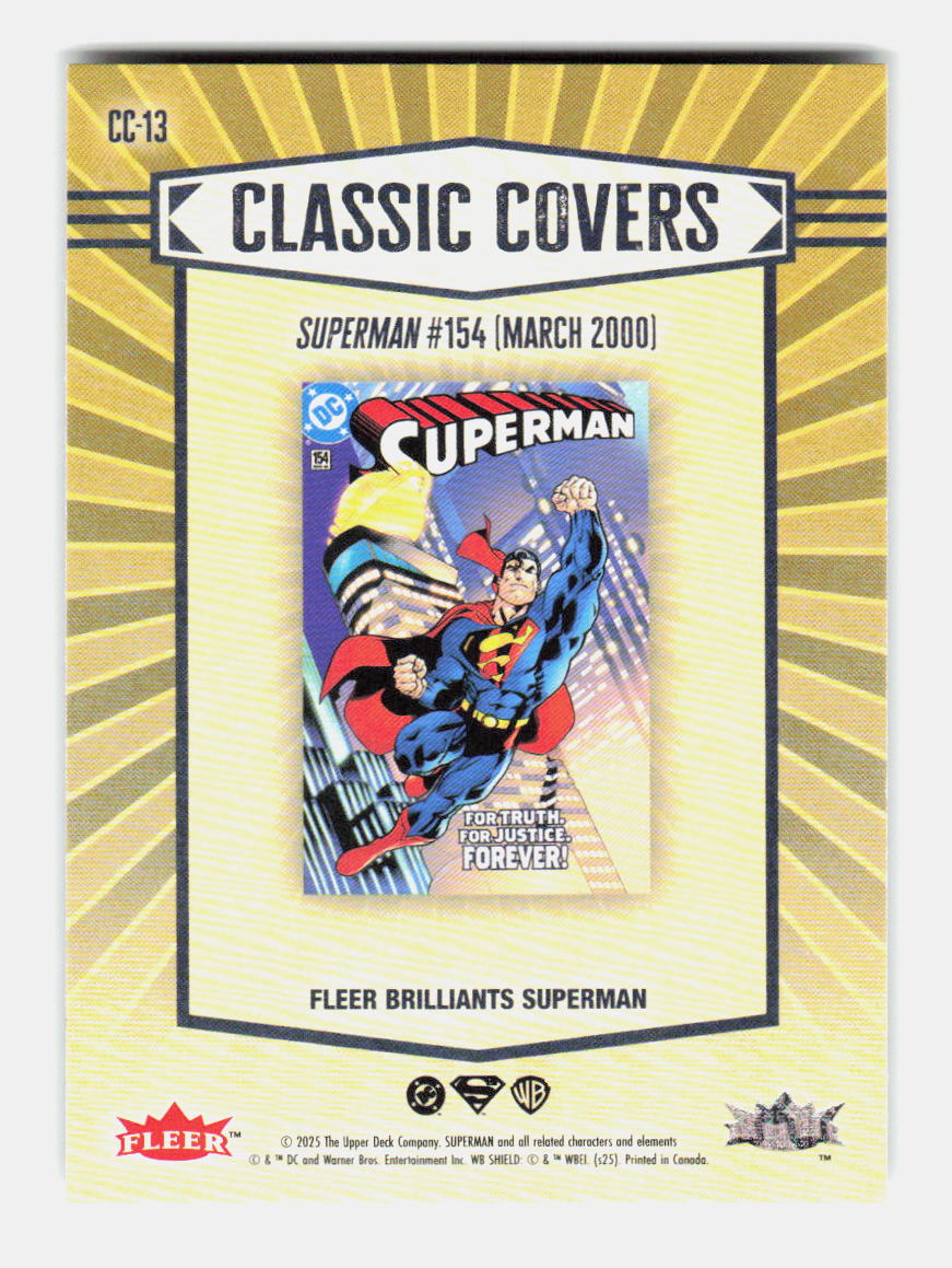 2025 Fleer Brilliants Superman Classic Covers #CC13 Superman #154