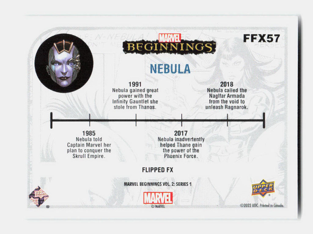 2022 Upper Deck Marvel Beginnings FLIPPED NEBULA #FFX57