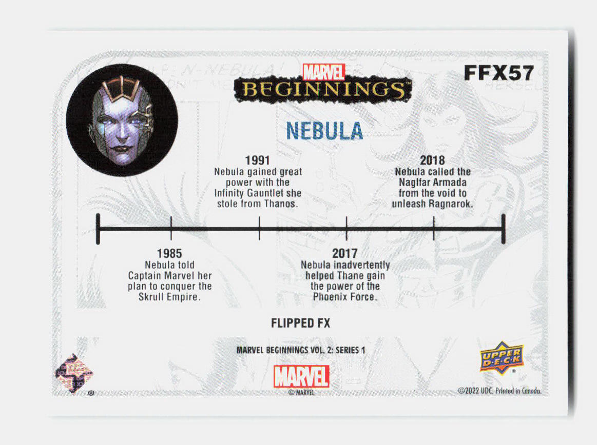 2022 Upper Deck Marvel Beginnings FLIPPED NEBULA #FFX57