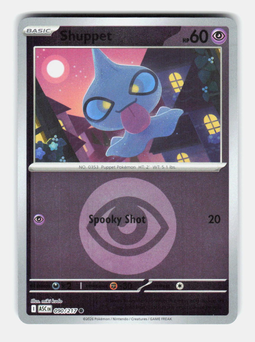 Shuppet (Energy Symbol Pattern) 090/217 Ascended Heroes Pokemon Reverse Holo NM