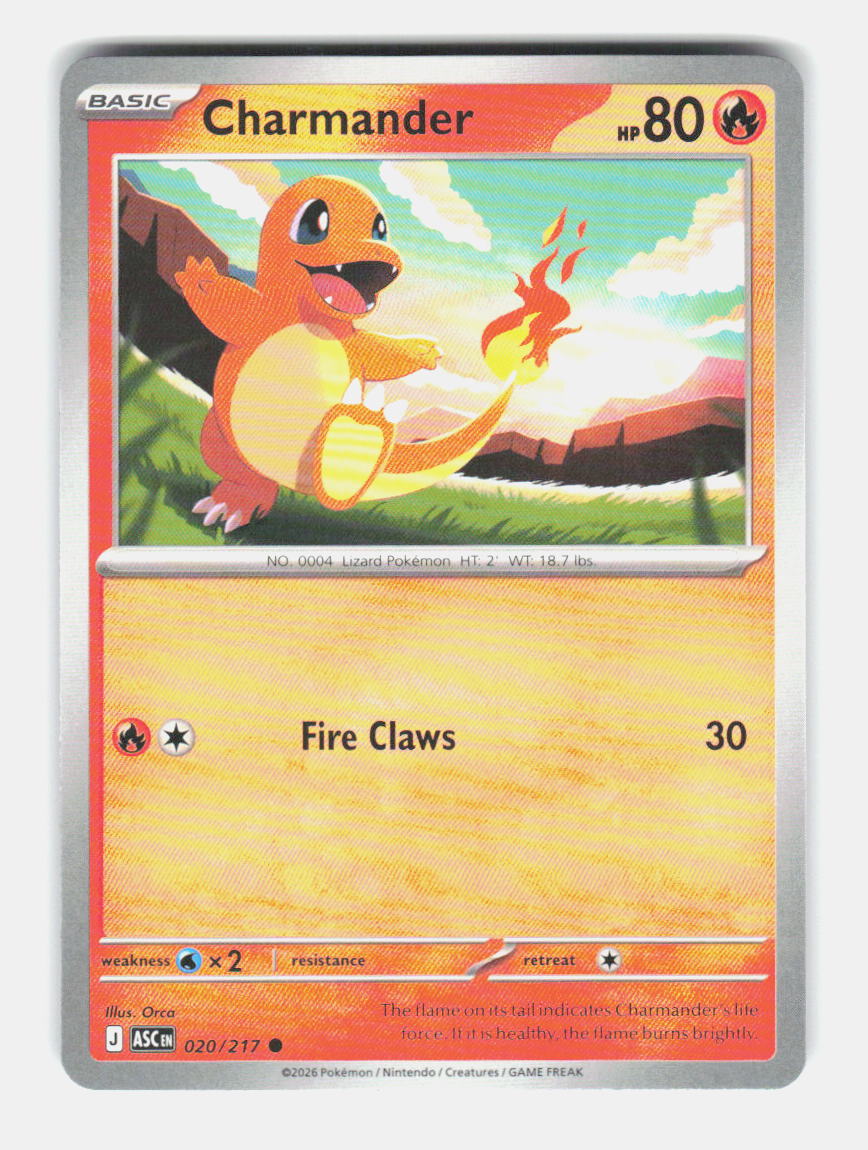 Charmander 020/217 Common Ascended Heroes Pokemon Near Mint