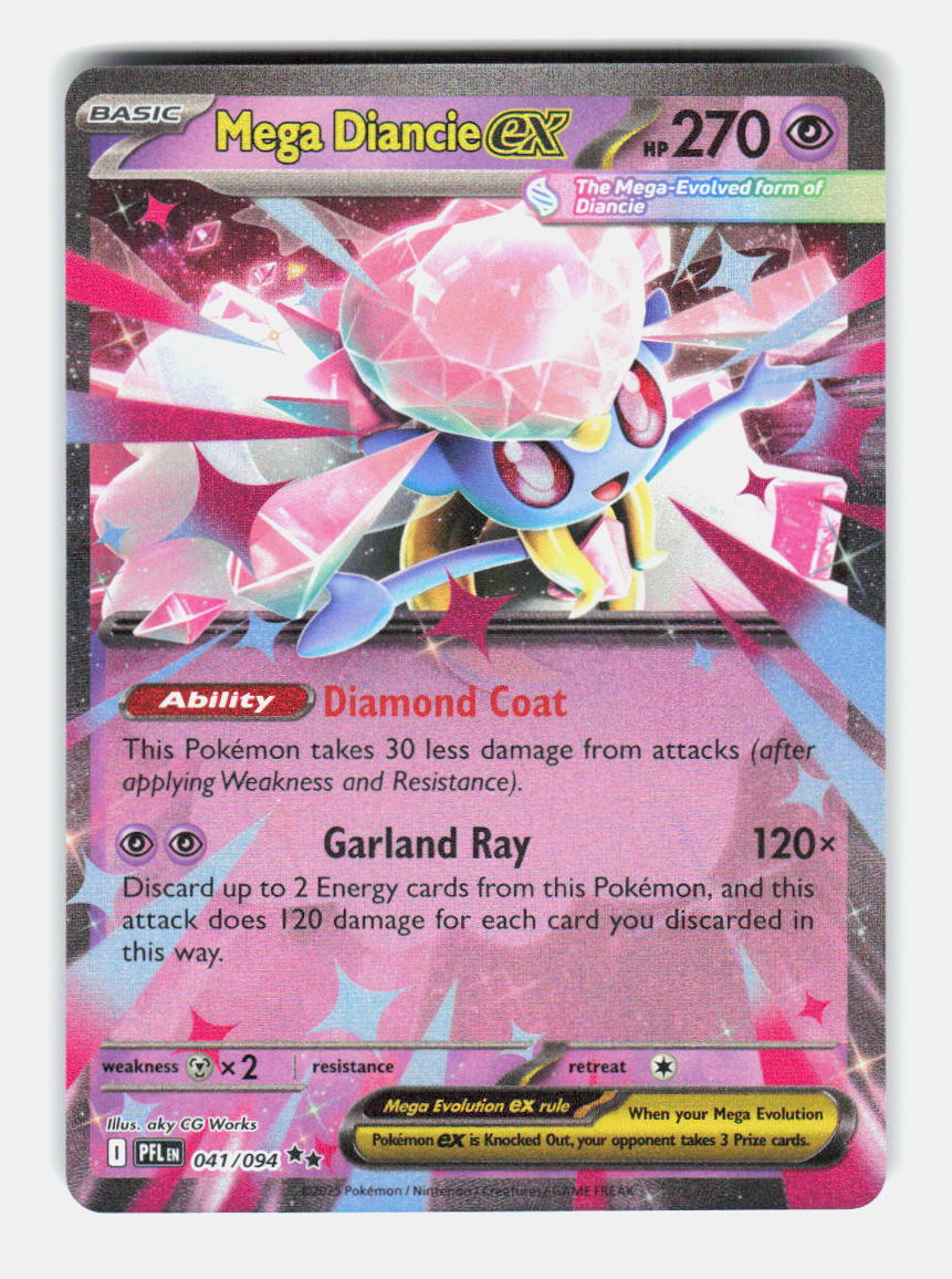 Mega Diancie ex 041/094 Double Rare Phantasmal Flames Pokemon Holo Near Mint