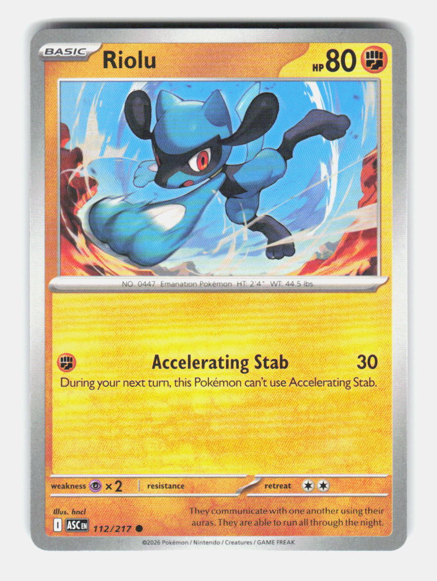 Riolu 112/217 Common Ascended Heroes Pokemon Near Mint
