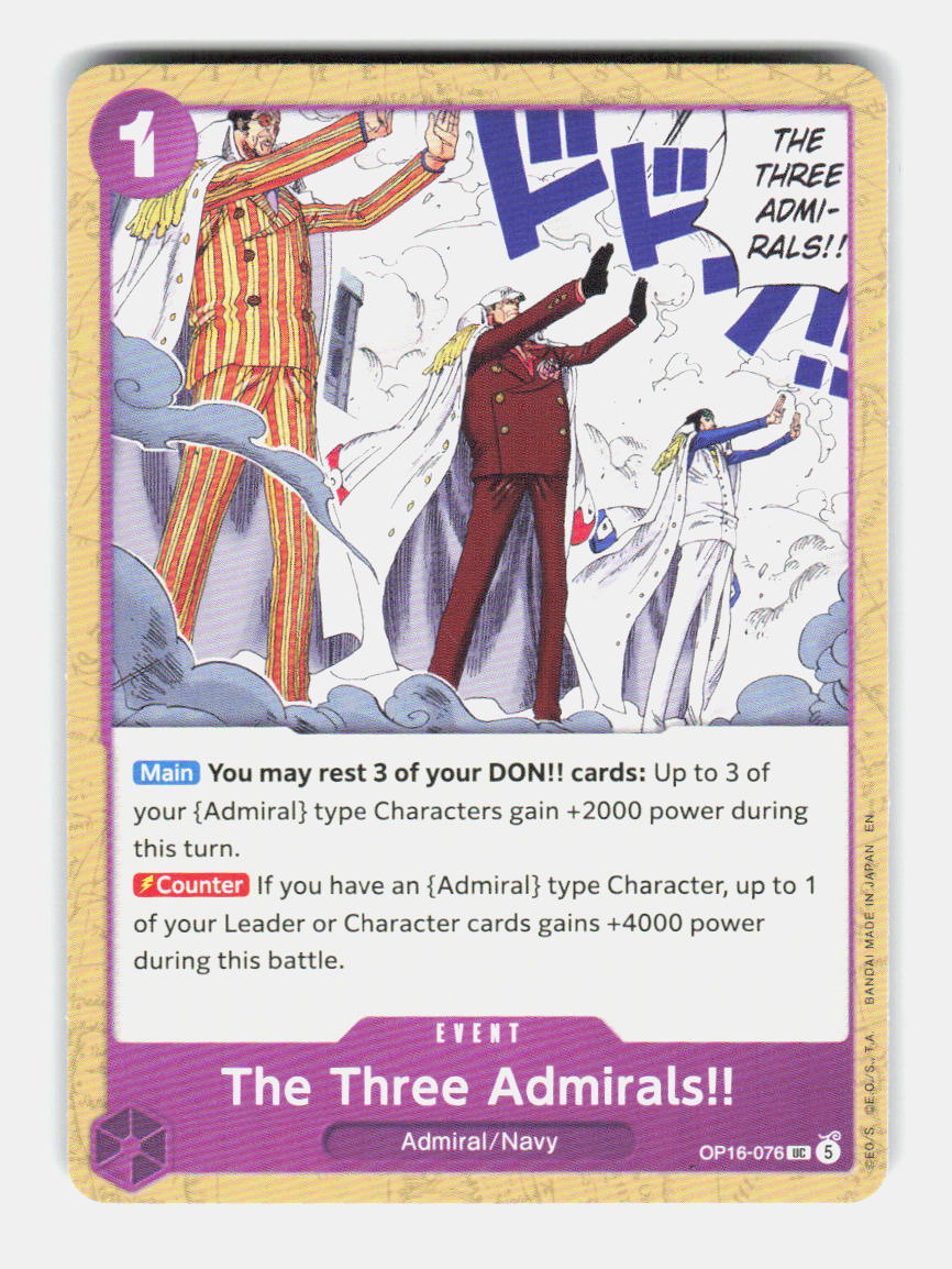 The Three Admirals!! OP16-076 Uncommon The Time of Battle One Piece Near Mint