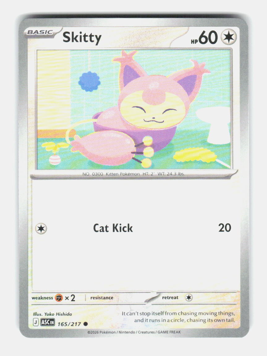 Skitty 165/217 Common Ascended Heroes Pokemon Near Mint