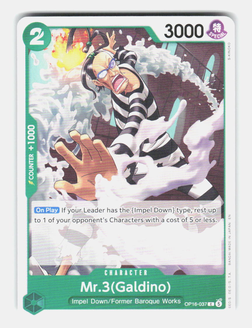Mr.3(Galdino) (037) OP16-037 Common The Time of Battle One Piece Near Mint