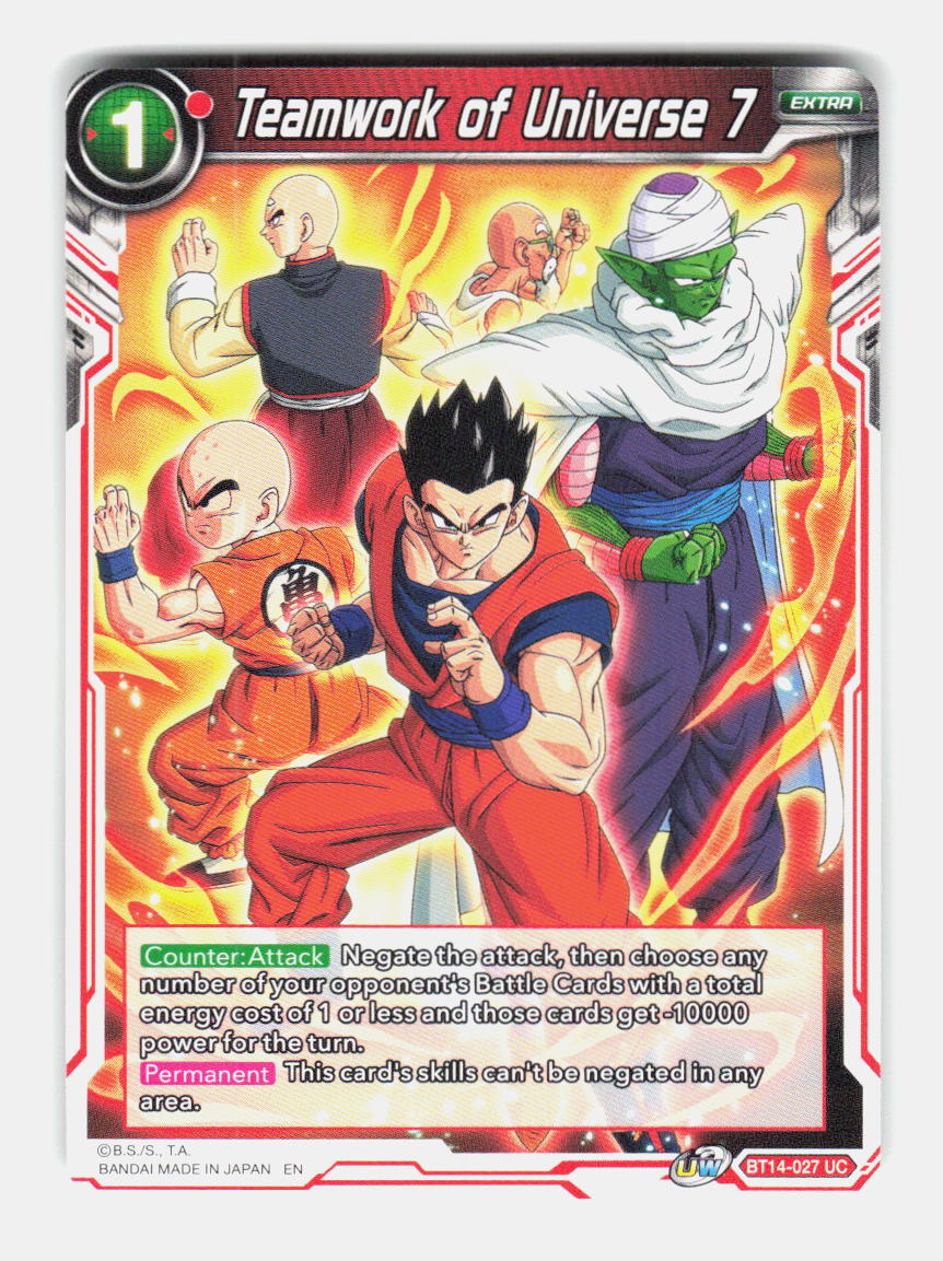 Teamwork of Universe 7 BT14-027 Cross Spirits Pre-Release Cards NM