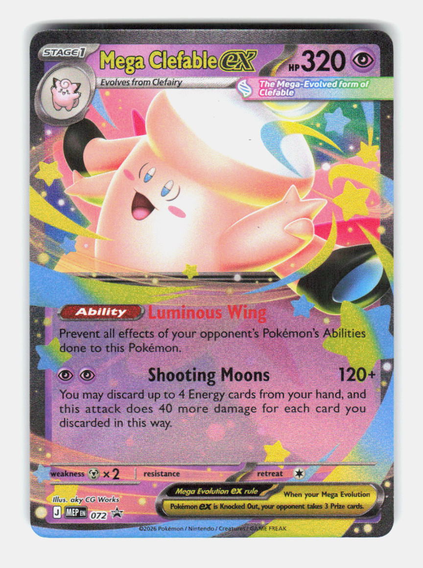 Mega Clefable ex 072 Holo Promo ME: Mega Evolution Promo Pokemon Near Mint
