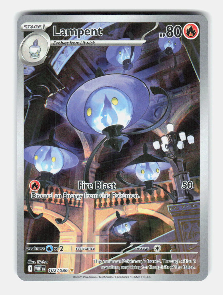 Lampent 102/086 Holo Illustration Rare White Flare Pokemon Near Mint