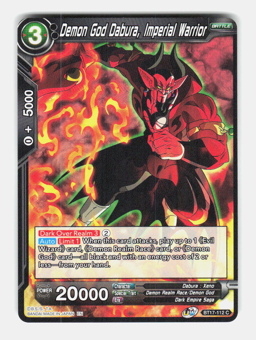 Demon God Dabura, Imperial Warrior BT17-112 Ultimate Squad Dragon Ball Super NM