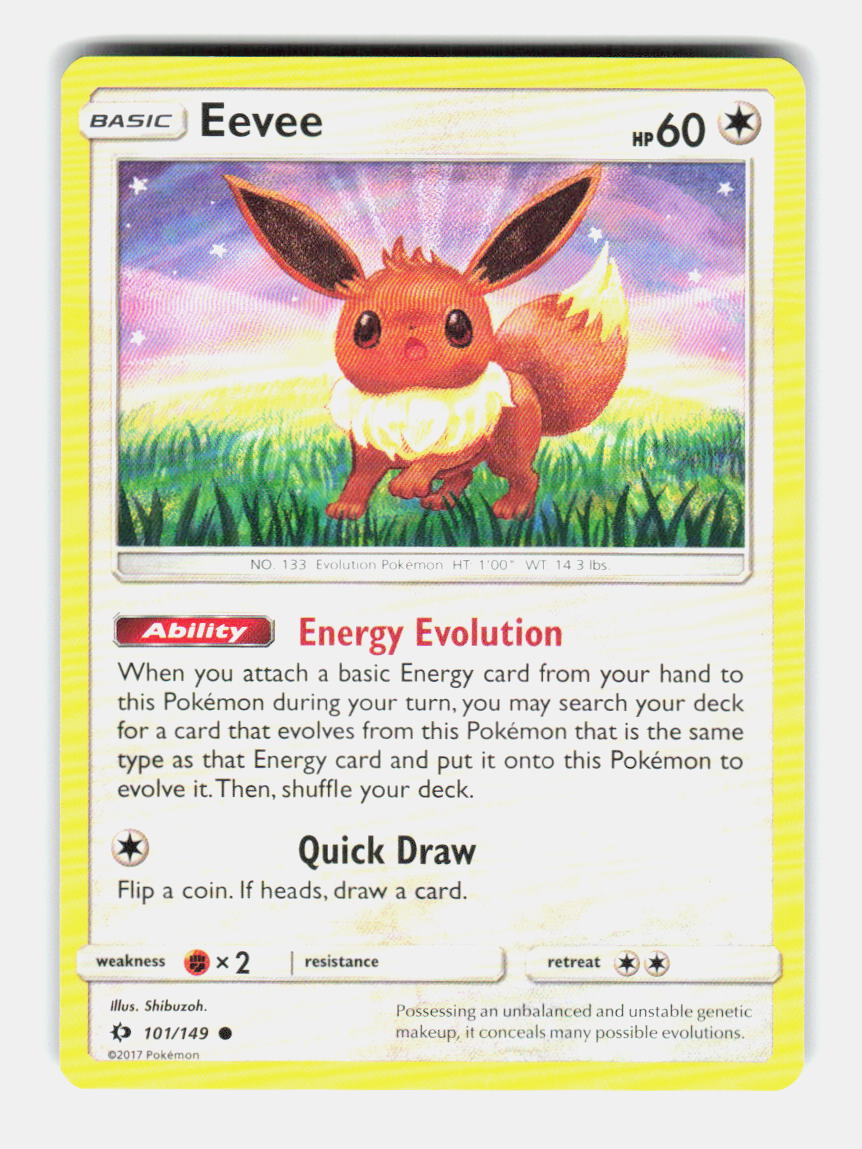 Eevee 101/149 Common SM Base Set Pokemon Near Mint