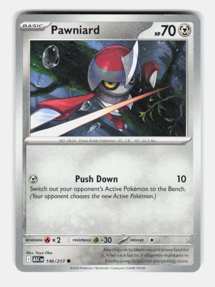 Pawniard 146/217 Common Ascended Heroes Pokemon Near Mint