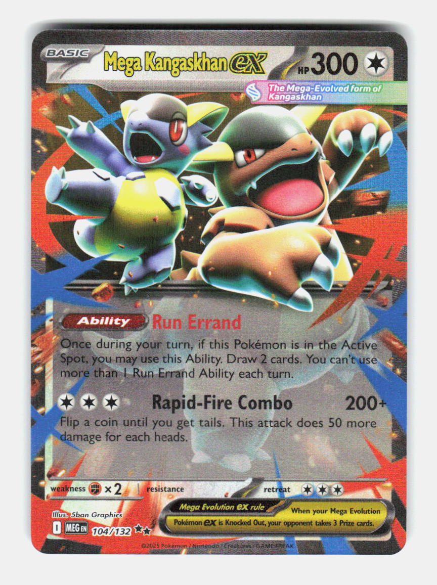 Mega Kangaskhan ex 104/132 Double Rare Mega Evolution Pokemon Holo Near Mint