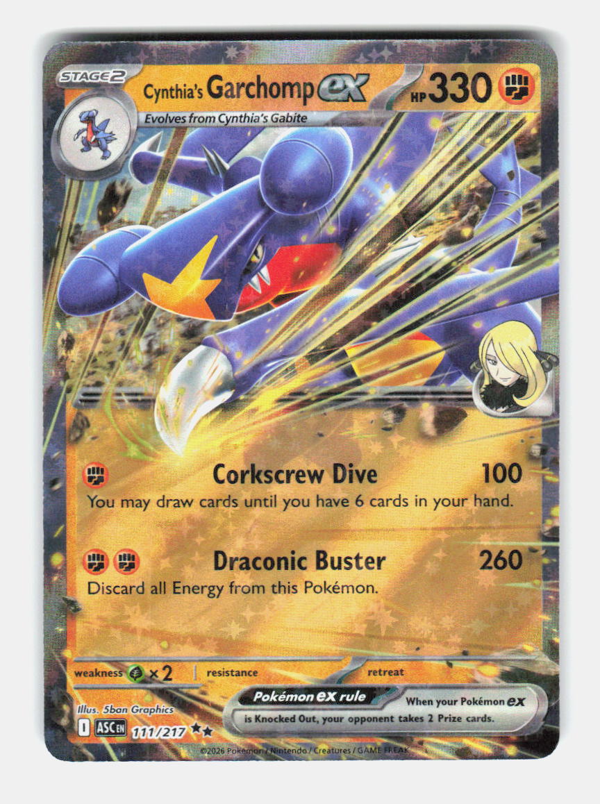 Cynthia's Garchomp ex 111/217 Double Rare Ascended Heroes Pokemon Holo Near Mint