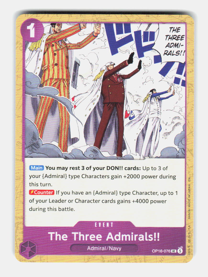 The Three Admirals!! OP16-076 Uncommon The Time of Battle One Piece Near Mint