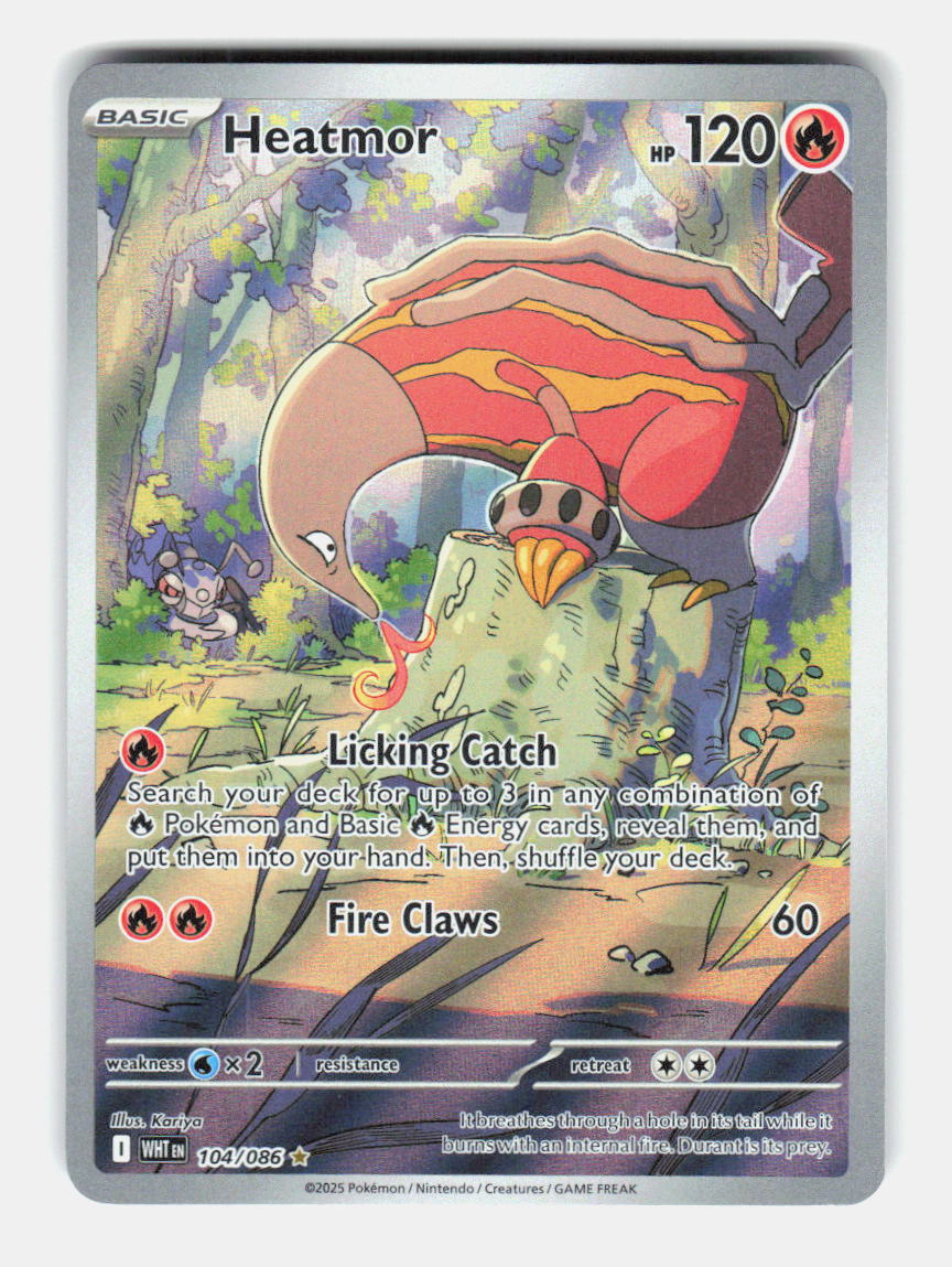 Heatmor 104/086 Illustration Rare White Flare Pokemon Holo Near Mint