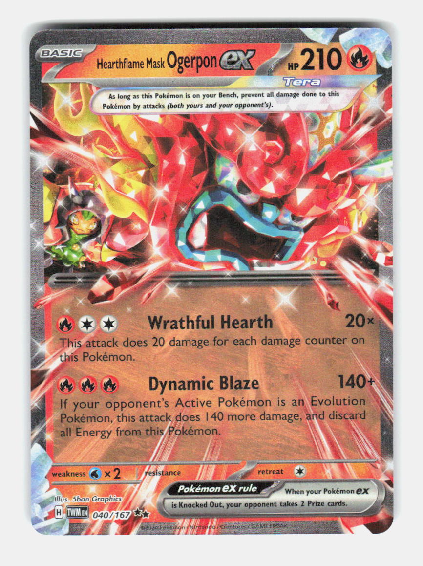 Hearthflame Mask Ogerpon ex 040/167 TWM Pokemon NM