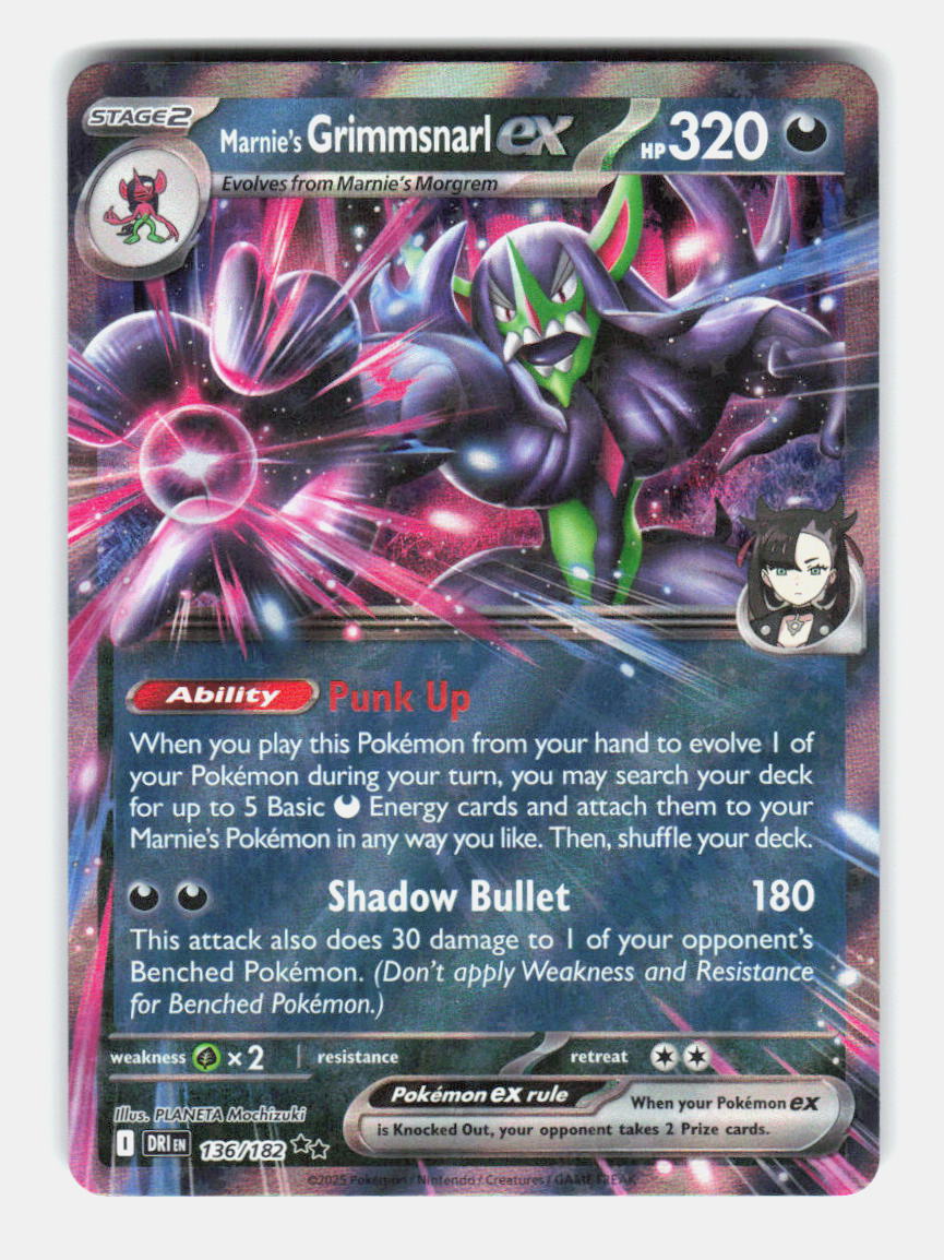 Marnie's Grimmsnarl ex 136/182 Double Rare Destined Rivals Pokemon Holo NM