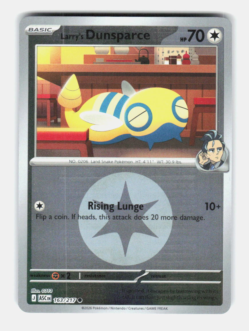 Larry's Dunsparce (Energy Symbol) 163/217 Ascended Heroes Pokemon Reverse Holo