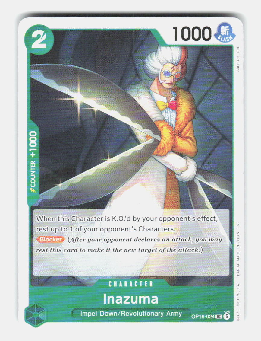 Inazuma OP16-024 Uncommon The Time of Battle One Piece Near Mint