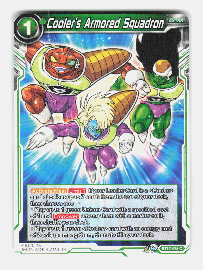 Cooler's Armored Squadron BT17-078 Common Ultimate Squad Dragon Ball Super NM