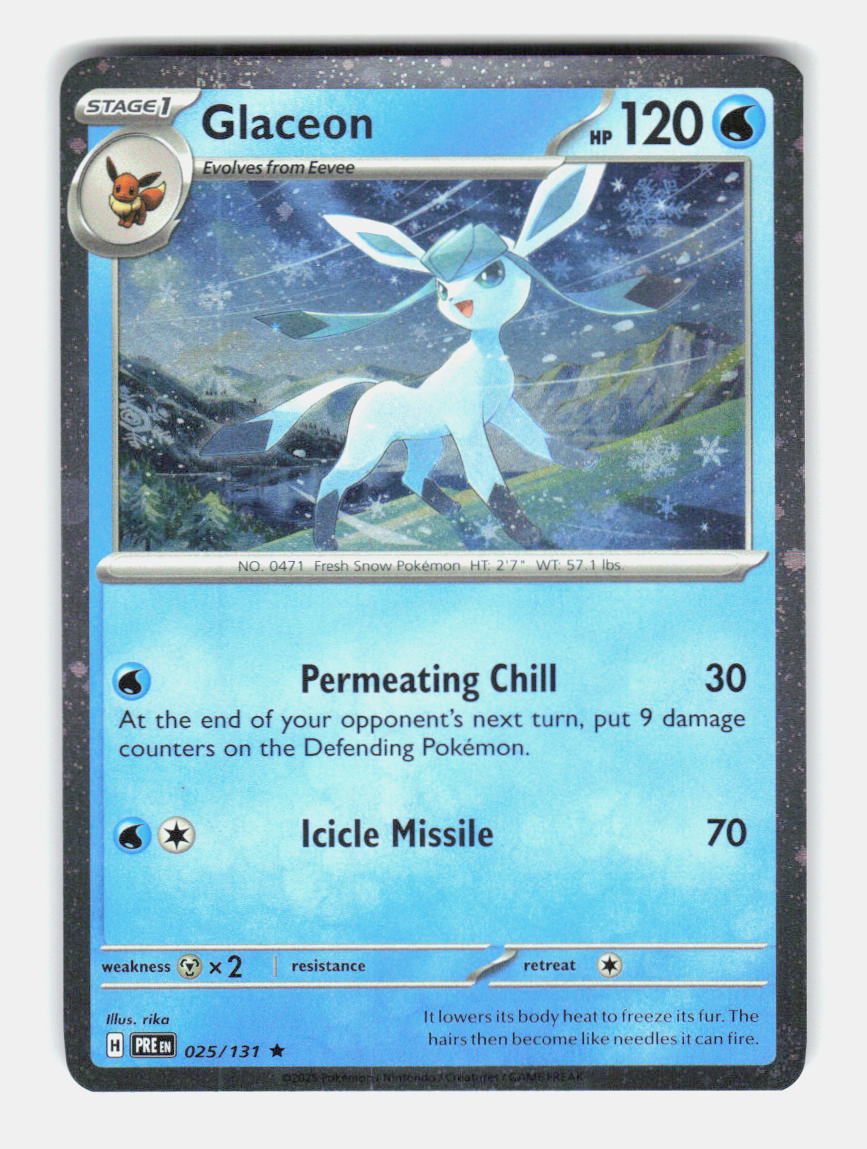Glaceon 025/131 Holo Rare Prismatic Evolutions Pokemon Near Mint
