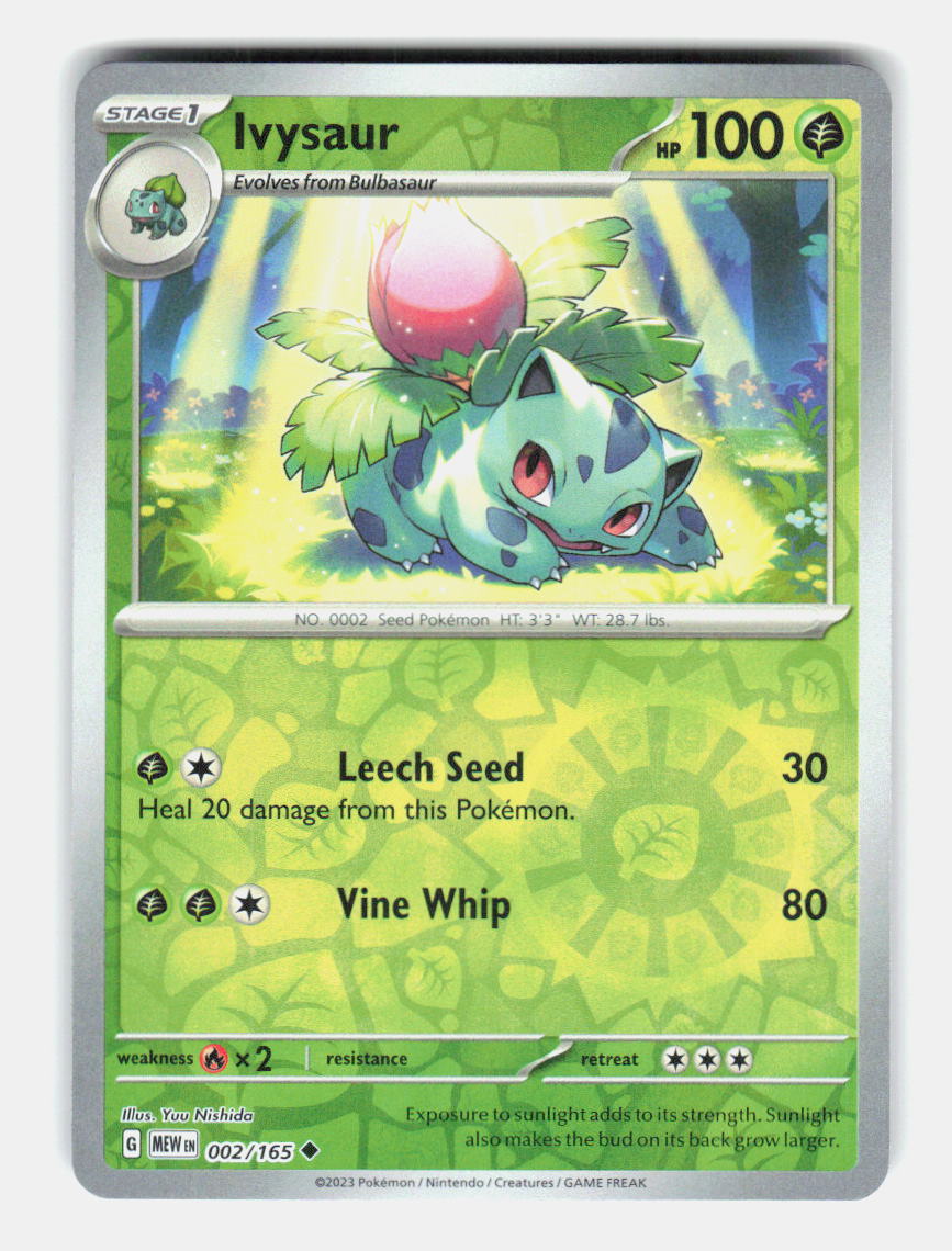 Ivysaur 002/165 Uncommon 151 Pokemon Reverse Holo Near Mint