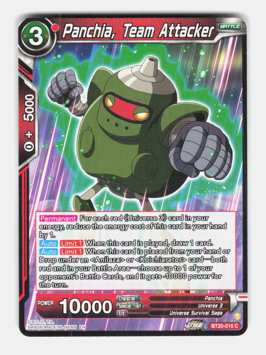 Panchia, Team Attacker BT20-016 Common Power Absorbed Dragon Ball Super NM