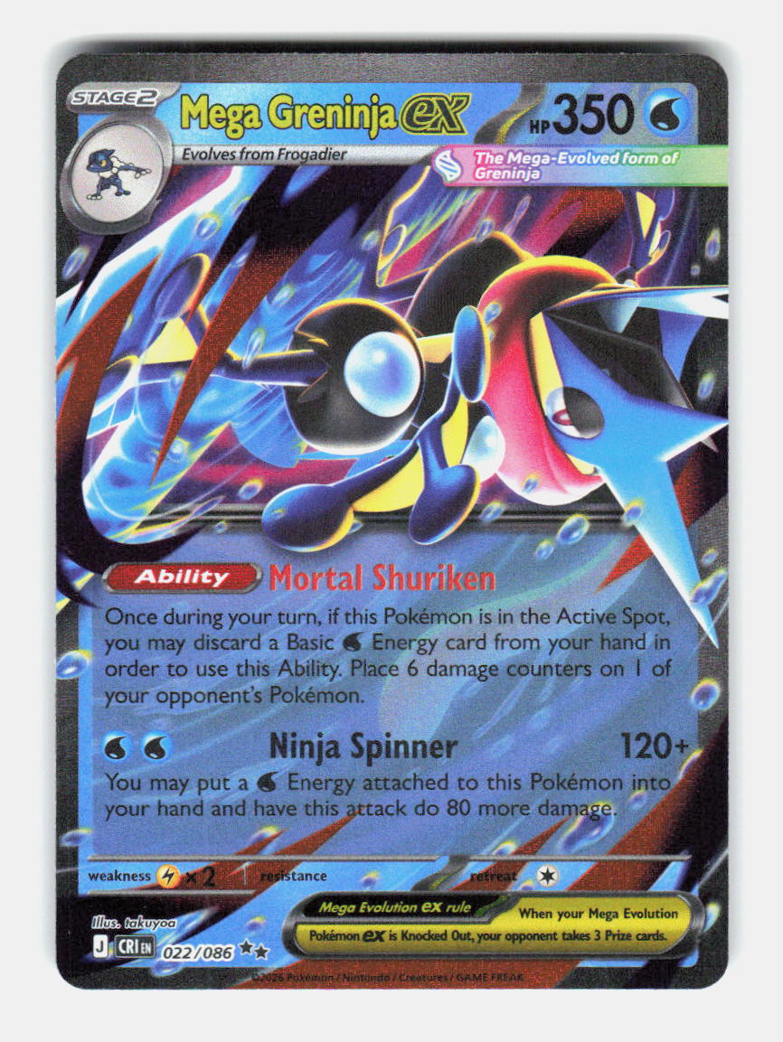 Mega Greninja ex 022/086 Double Rare Chaos Rising Pokemon Holo Near Mint