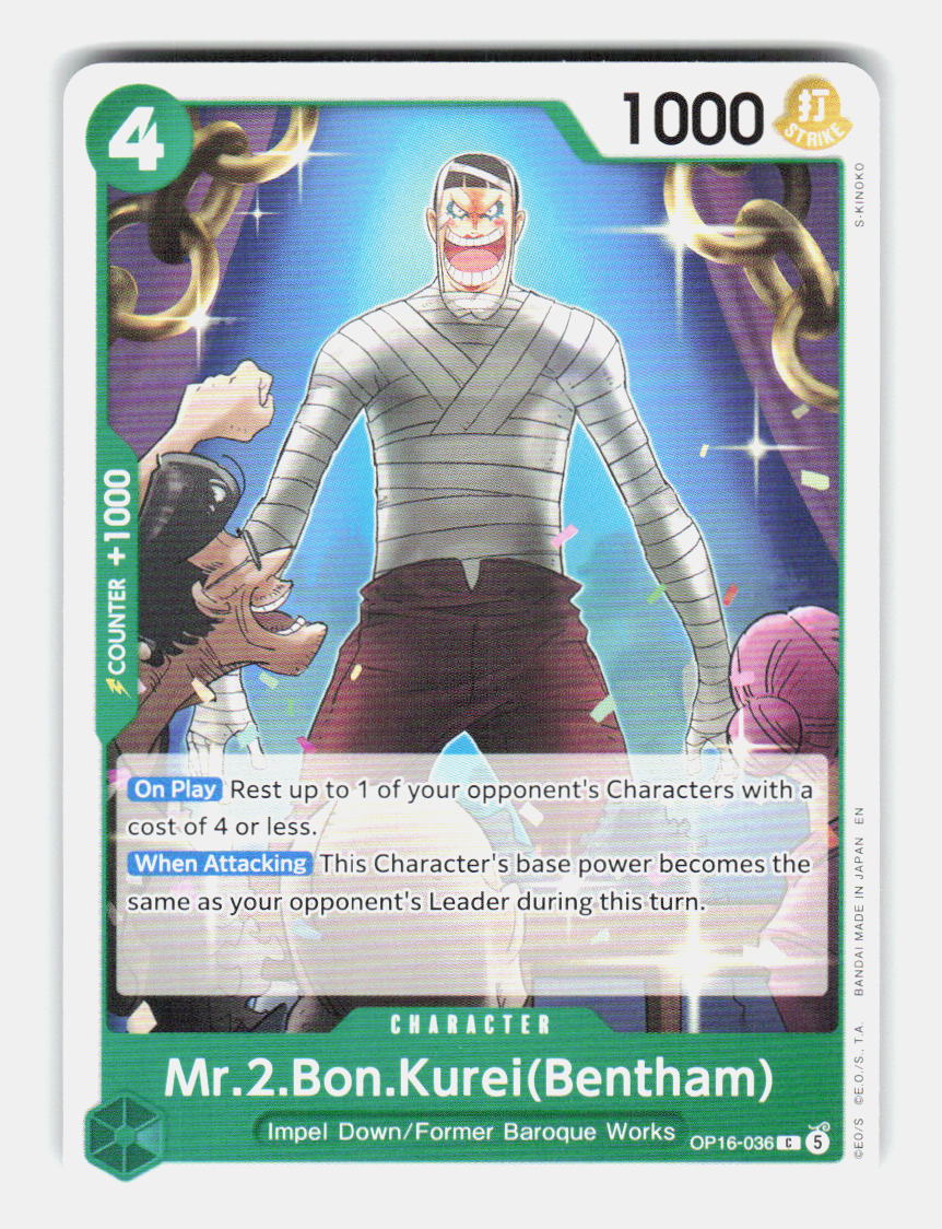 Mr.2.Bon.Kurei(Bentham) (036) OP16-036 Common The Time of Battle One Piece NM