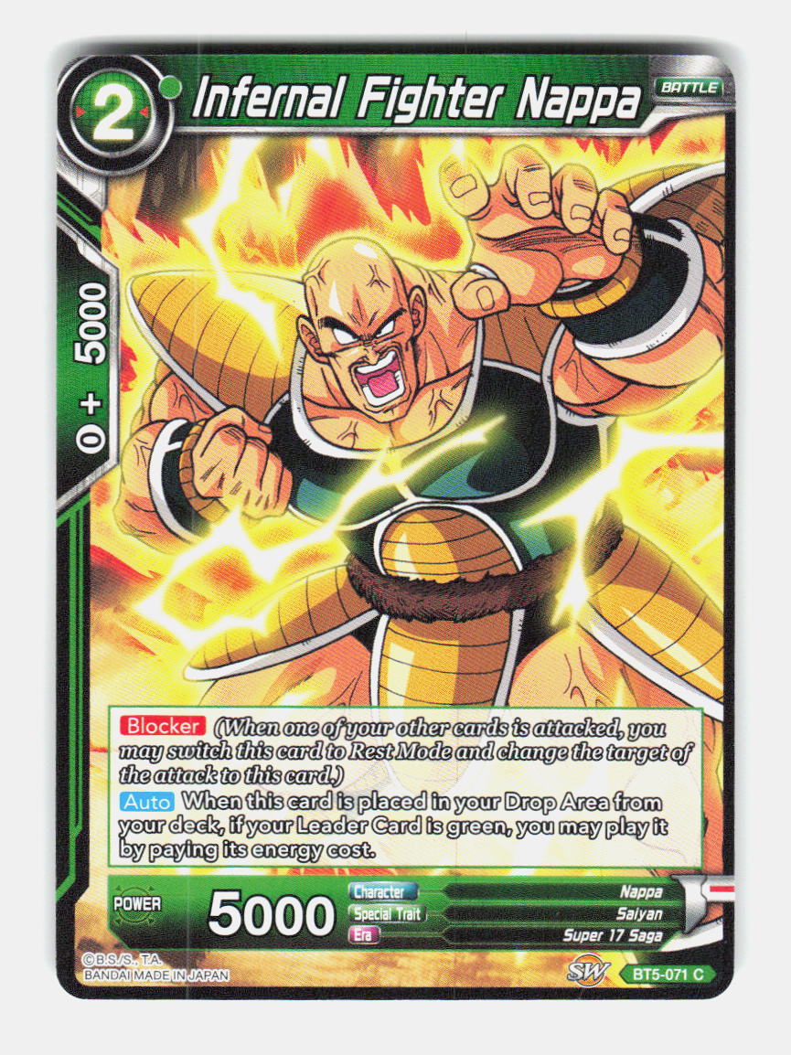 Infernal Fighter Nappa BT5-071 Common Miraculous Revival Dragon Ball Super NM