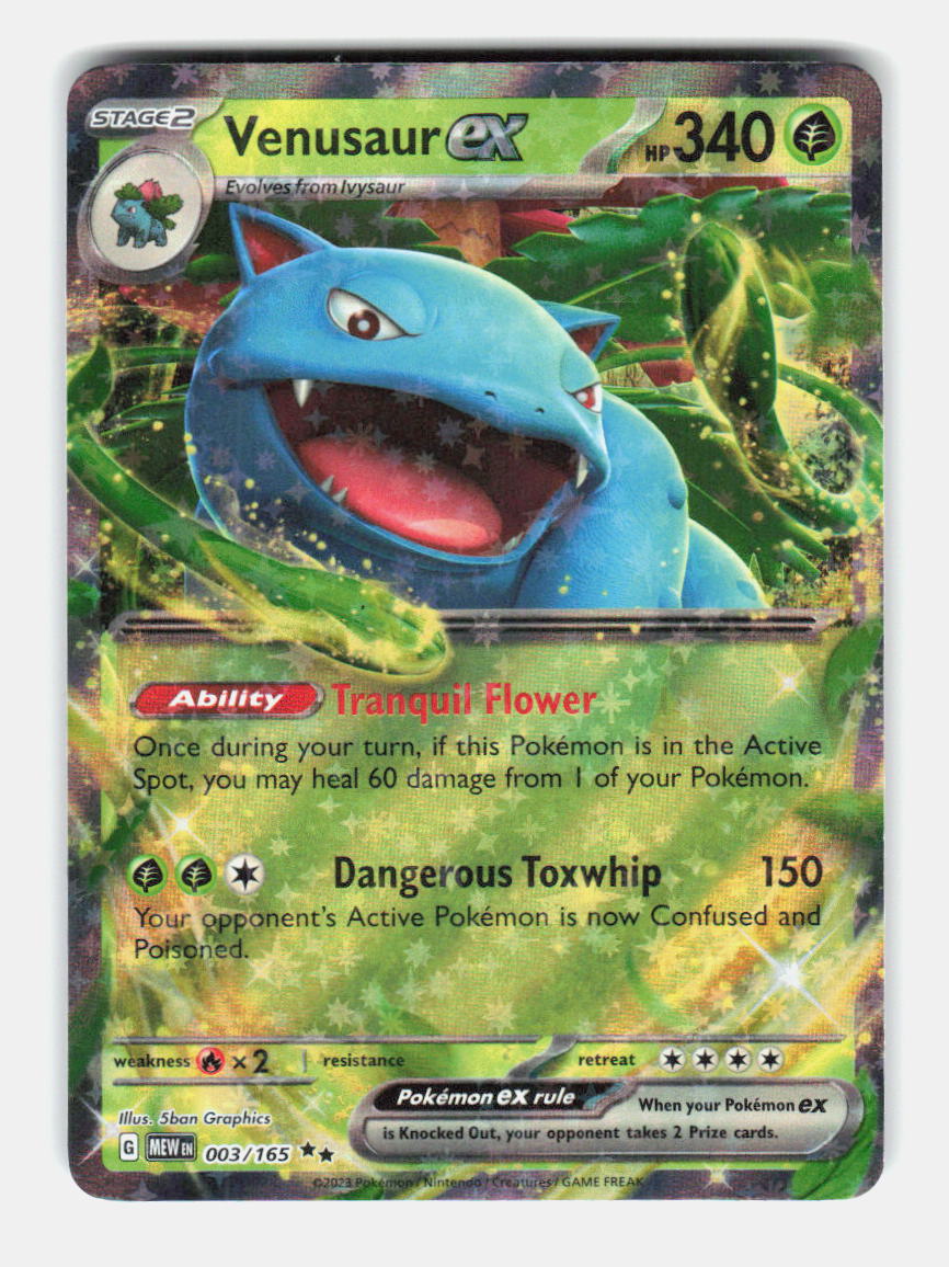 Venusaur ex 003/165 Double Rare 151 Pokemon Holo Near Mint